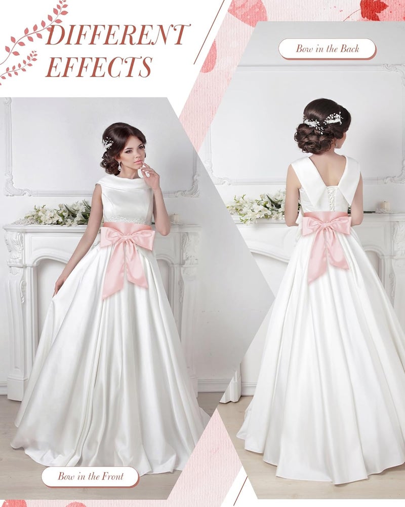 Glitopper Women Satin Waist Belts Dress Sash Waist Belt for Special Occasion Bridal Wedding Prom Formal 3.5'' Wide - Image 4